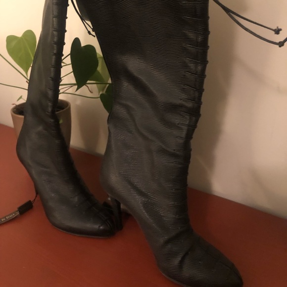 Real Italian leather size 8 fancy boats - Picture 3 of 4